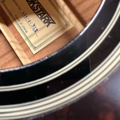 Rokstark Black Cutaway Dreadnought Acoustic – Model RS-5C-BLK w/ guitar stand image 2
