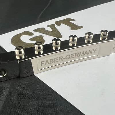 Faber Abr-1 Bridge For Gibson® ABR-1, Gloss Nickel, Brass saddles nickel plated image 4