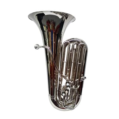 Schiller Elite 4 Valve Front Action Tuba Nickel Plated image 5