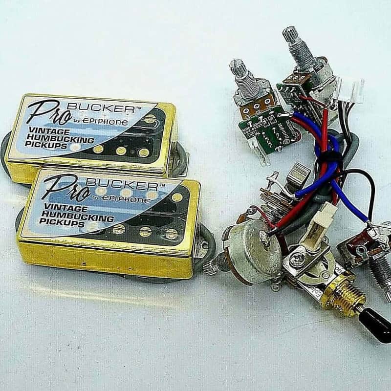 Epiphone ProBuckers Humbucker Pickups with Wiring Harness Gold