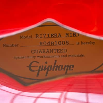 (18279) Epiphone Riviera Mini Ch Semi-Hollow Electric Guitar - 2004 - Cherry image 4