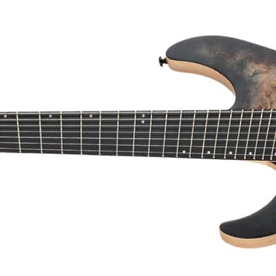 Schecter Reaper-7 Multiscale LH - Satin Charcoal Burst (1515) image 2