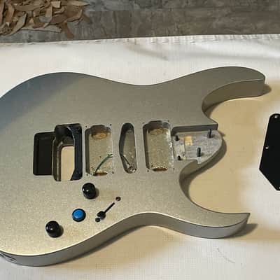 2003 Korean Ibanez RG370 Metallic Silver Basswood Guitar Body Edge Pro II Ready image 1