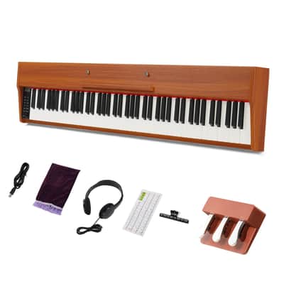 Ukscs 88 Key Full Size Semi-Weighted Standard Keyboards Wooden Digital Piano With MIDI Bluetooth, Triple Pedals，Headphone and other accessories image 2