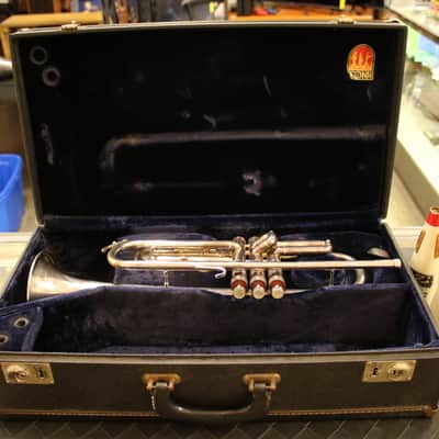 C.G. Conn 8-B Silver Plate Artist Trumpet 1970 W/ Bach C1 Mouthpiece + Mutes image 24