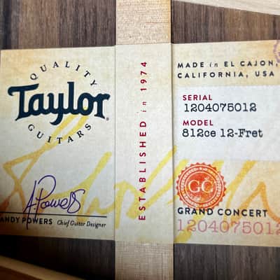 2025 Taylor 812ce 12-Fret V-Class mint Condition image 13