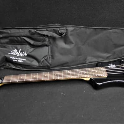 Hofner HCT-SH-BK CT Series Shorty Travel/Mini Electric Guitar Black & Gig Bag image 2
