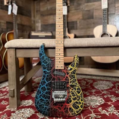 Used Charvel Fusion Deluxe w/ Hard Case – 1980s 1990s, Maple Fretboard, Floyd Rose, Rainbow Crackle image 1
