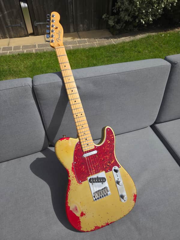 Fender American Telecaster Partscaster Relic 2005/2010 - Aztec Gold nitro over Candy Apple Red image 1
