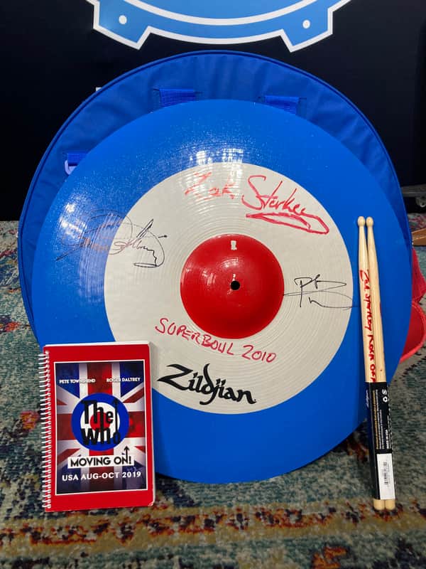 Zak Starkey's The WHO Zildjian Custom "RAF Target" Logo 22" Cymbal from Super Bowl 2010 Halftime Show. Signed by The WHO!! image 1