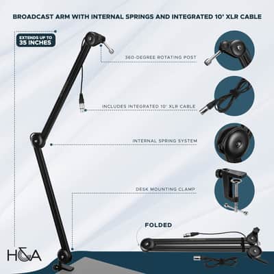 Electro-Voice RE20 Variable-D Dynamic Cardioid Microphone, BlackWith Shock Mount, Broadcast Arm & XLR Cable image 6