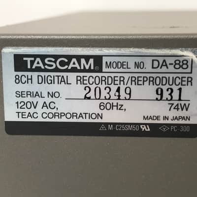 Tascam DA-88 Professional Digital 8 Track Multitrack Recorder image 5