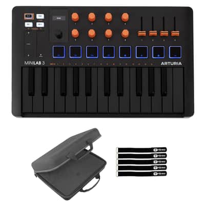 Arturia MiniLab 3 Orange Edition 25 Key MIDI Keyboard Controller with Case