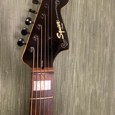 Squier Vintage Modified Baritone Jazzmaster with Rosewood Fretboard 2016 - 2017 - Transparent Black image 2