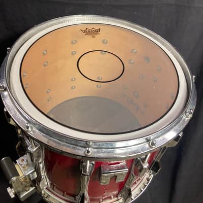 Pearl - 10x14" Maple 12-lug Marching Snare Drum 1980's - Red Wrap image 15