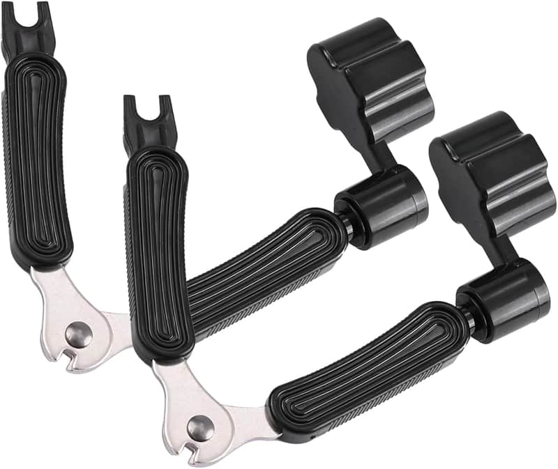 2 Pack Guitar String Winder, Guitar String Winder Tool, Guitar Bridge Pin Puller and Cutter, 3 In 1 Multifunctional Guitar String Peg Tuner Winder for Acoustic Electric Guitar image 1