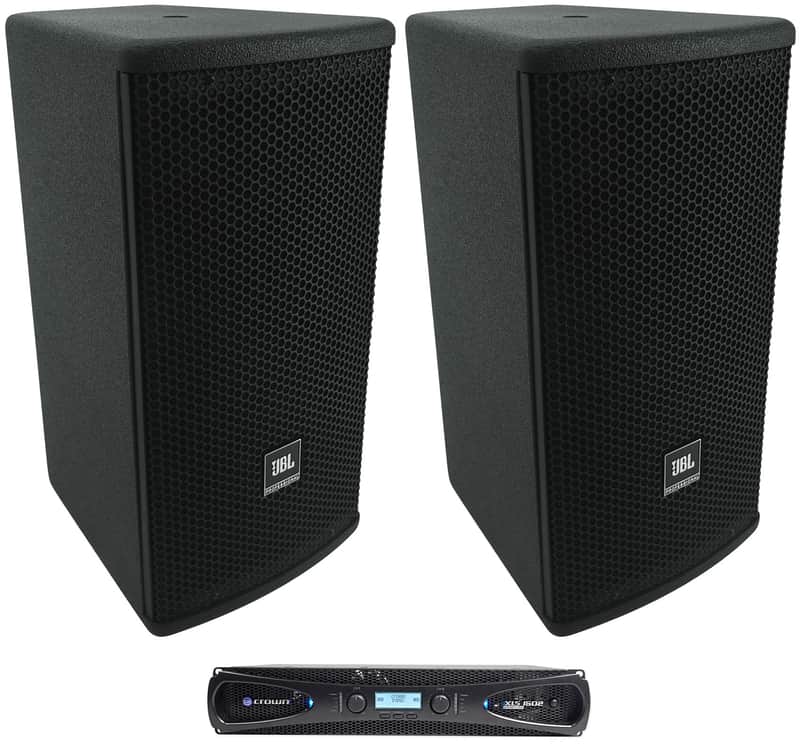 2) JBL AC16 Black 6" 640 Watt 2-Way 16 Ohm Passive Wall Mount Speakers+Crown Amp image 1