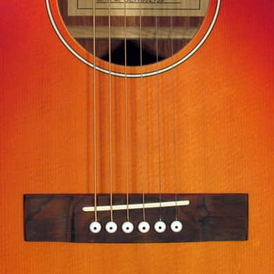 Greco GAJ-30 CSB Acoustic Electric Guitar - Cherry Sunburst w/Gig Bag image 8