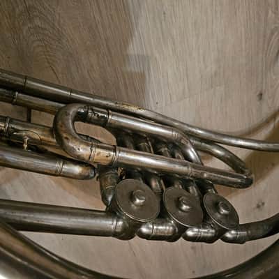 Helicon Eb Tuba Soviet 3 Valves Brass Pipe Wind Instrument Horn USSR Vintage and Rare image 9