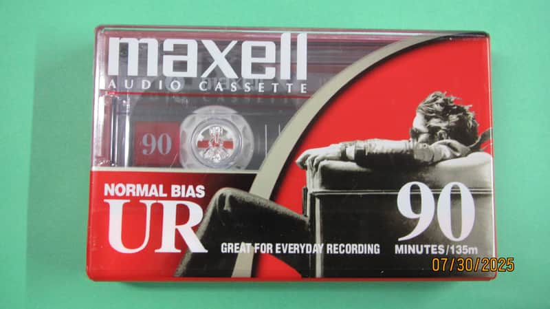 Maxell UR90 C-90 90 Minute Cassette Audio Tape - 1 piece + $1 Ship image 1
