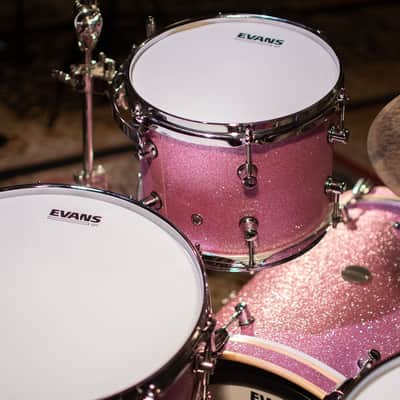 Click Icon 4pc Maple Drum Set Satin Pink Sparkle Shell Pack 18 14 10 14 image 3