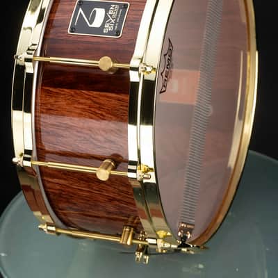 Seven Six Drum Company Bubinga and Jatoba Art Custom Snare Drum 6x14 image 2