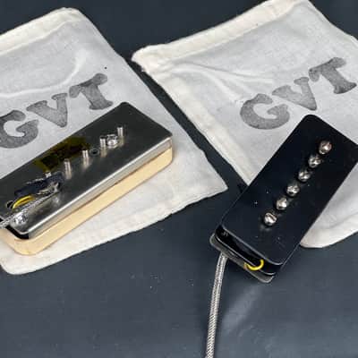 General Vintage Tone 50s P90 Soap Bar pickups Hand wound double CAB Bone 49.2mm Pole Bone image 5