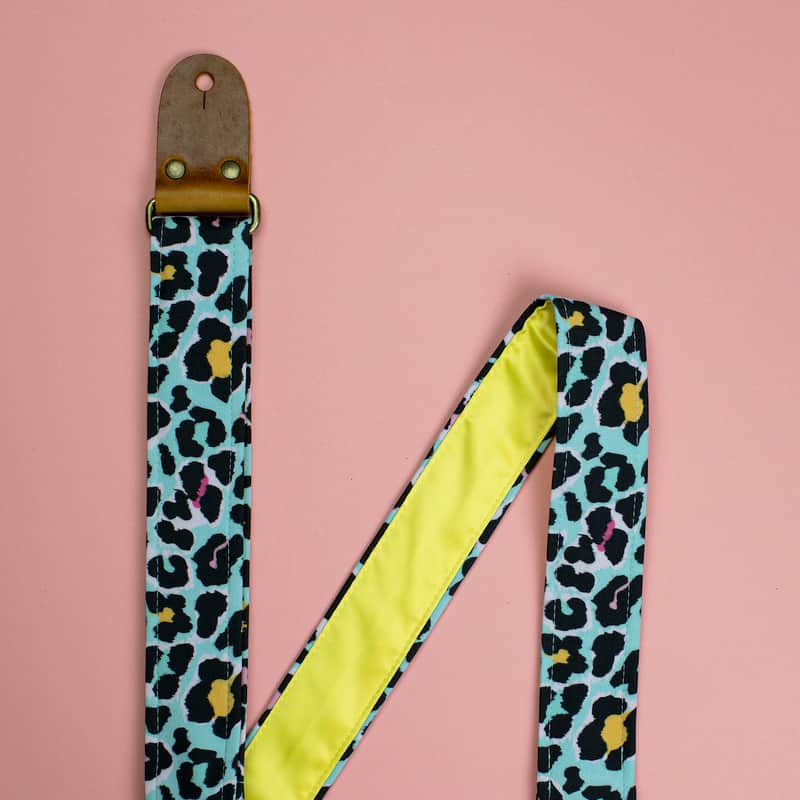 Mr.Strapsky Pink Cheetah Guitar Strap Bass Strap With Italian Satin image 1