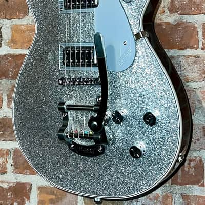 New Gretsch Guitars G5230T Electromatic Sparkle Jet FT Single-Cut with Bigsby Electric Guitar Silver Sparkle, Ships Fast with Pro Set Up!! image 1