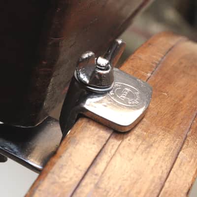 Leedy Rosewood Wood Block & Leedy Logo-Stamped Nickel Plated "Bull Dog" Holder /1920s-30s image 6