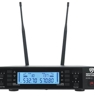 Rockville RWM-DSP-L2 Dual Lapel+Headset UHF 200Ch Microphone System DSP Control image 2