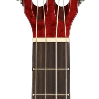 Lanikai Quilted Maple Red Stain Baritone A/E Ukulele with Foam Case (QM-RDCEB) image 5