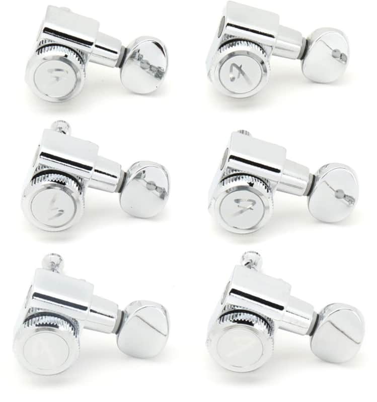 Fender Stratocaster/Telecaster Vintage Buttons Locking Tuning Machine Set - Chrome image 1