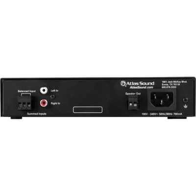 Atlas Sound PA40G 40W Single Channel Power Amplifier with Global Power Supply image 2