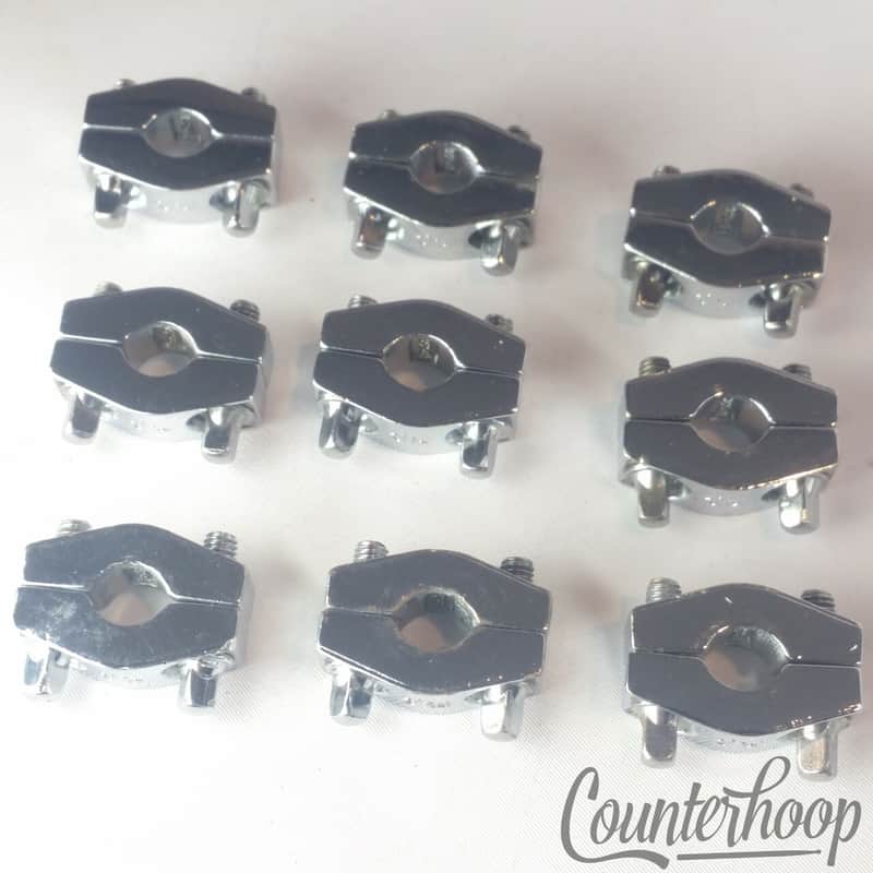 DW Drum Workshop 3/8"Memory Locks Set9x Chrome Stand Parts V-Clamp Mount Bracket image 1