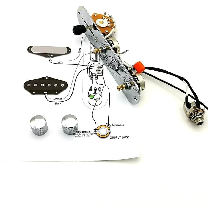 Full Alpha Size Potentiometers orange cap, TELE Guitar Wiring Harness Prewired TELE ASSEMBly Unit image 1