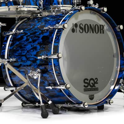 Sonor SQ2 6pc. Medium Maple Kit - Blue Tribal 10/12/14/16/22/14SD image 6