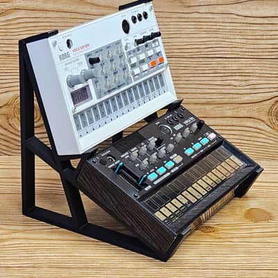 The Analog Source 2 Tier Black Desktop Stand for Korg Volca Beats Bass FM Keys Nubass Loop Mix Sample Synthesizer Mixer Drum Rhythm Machine Sampler image 2