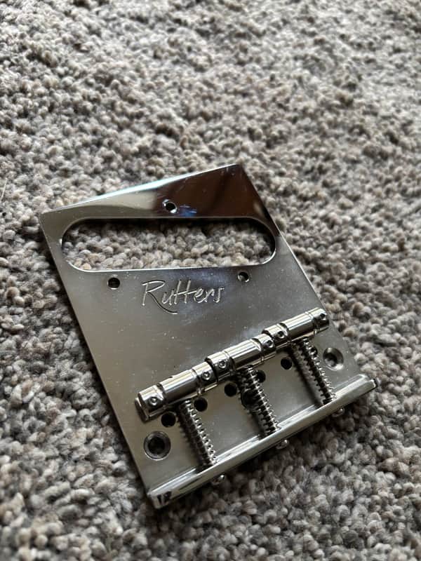 Rutters Modern Tele bridge 2 1/8 titanium saddles image 1