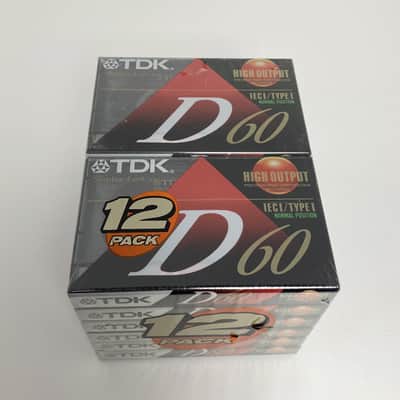 TDK D60 Blank Cassette Tapes – 12-Pack – Type I IEC Normal Bias – High Output – New Sealed image 1