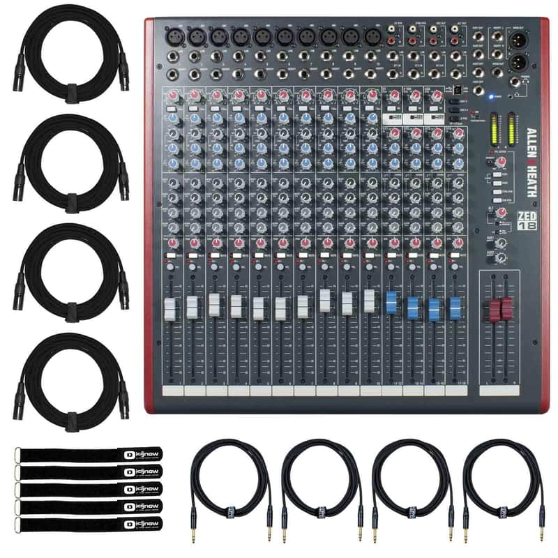 Allen & Heath ZED-18 Multipurpose USB Mixer for Live Sound & Recording Pack image 1