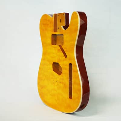 Crafter Series DIY Alder Tele Amber Quilted Maple Top with Binding image 3