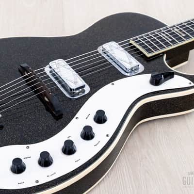 1960 Silvertone Stratotone Jupiter 1423 Vintage Guitar by Harmony USA w/ DeArmond Gold Foils, Case image 7