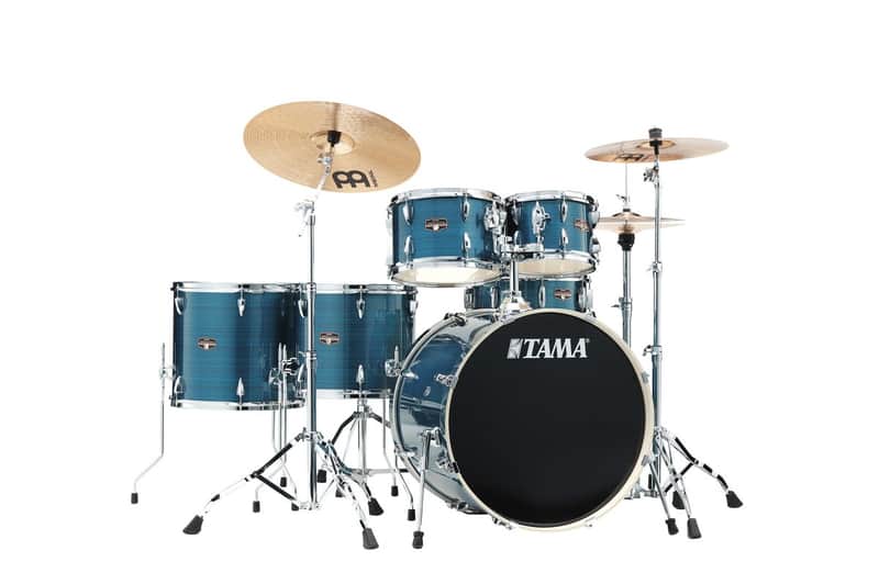 Tama IP62H6W-HLB Imperialstar Drum Set 6 pcs - Hairline Blue/Chrome HW + MEINL Cymbals HCS Cymbal Kit/Stage Master Doubl image 1