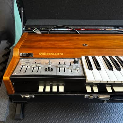 Farfisa Syntorchestra 37-Key String Synthesizer (Rare Brown Wood Version) SERVICED + hard case image 5