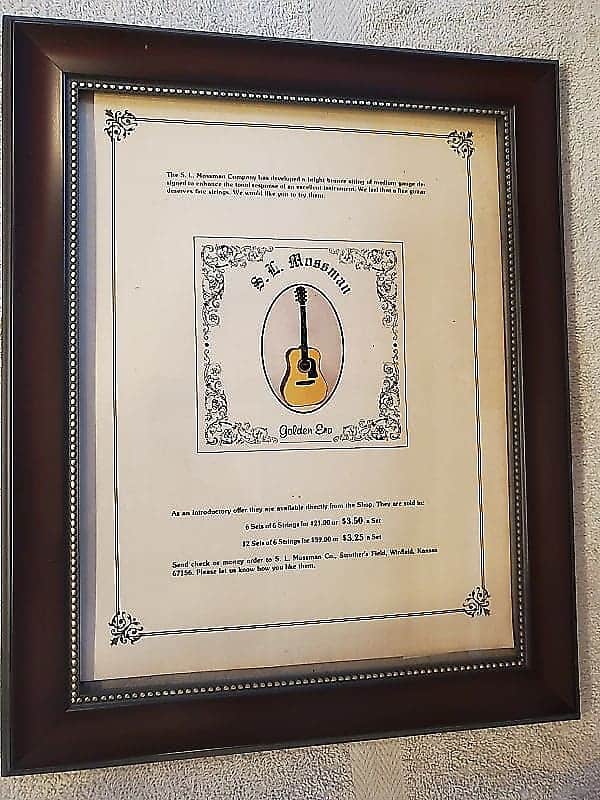 1975 Mossman Guitars Promotional Ad Framed Golden Era Acoustic Original image 1
