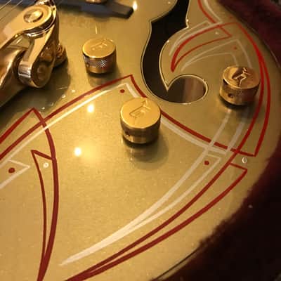 Gretsch Rare MIJ Custom G6120DS w/HSC 2013 Gold w/Custom Pinstripes by Hot Rod Walt #341 image 10