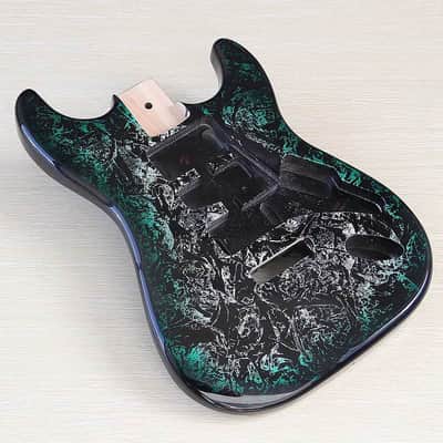 Custom Finish Green Yellow Poplar Wood Guitar Strat Stratocaster Style Body image 1