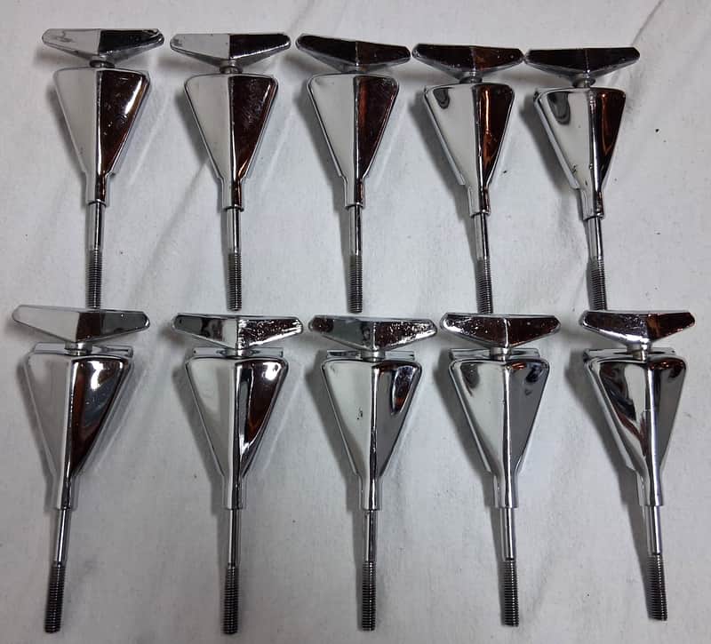 10 Vintage Pearl Bass Drum T-rods and Claws 1970s .. Hard to find image 1