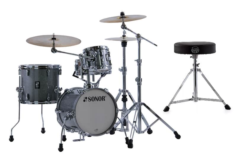 Sonor AQ2 Titanium Quartz Lacquer MARTINI 14x13, 13x12, 8x7, 12x5 Drums Shells Pack +Throne | Authorized Dealer image 1